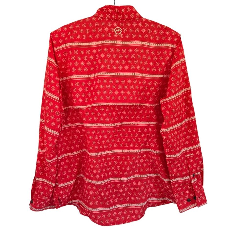 Magellan Outdoors Fish Gear Womens Red Holiday Relaxed Fit Shirt Large - Picture 12 of 16